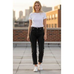 Women's - Levi's 501 High Rise Straight Leg Cropped Jeans, Size 28 x 26